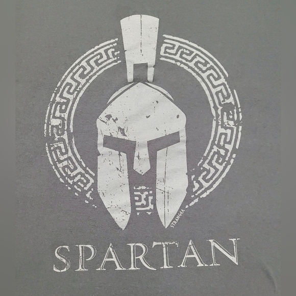 STRANGEA Spartan Helmut Warrior T-shirt 100% Cotton Men Size 2XL Made In Greece - Picture 2 of 10